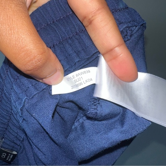 J. Crew Navy Blue Linen Blend Pull On Tapered Pants - Picture 7 of 8